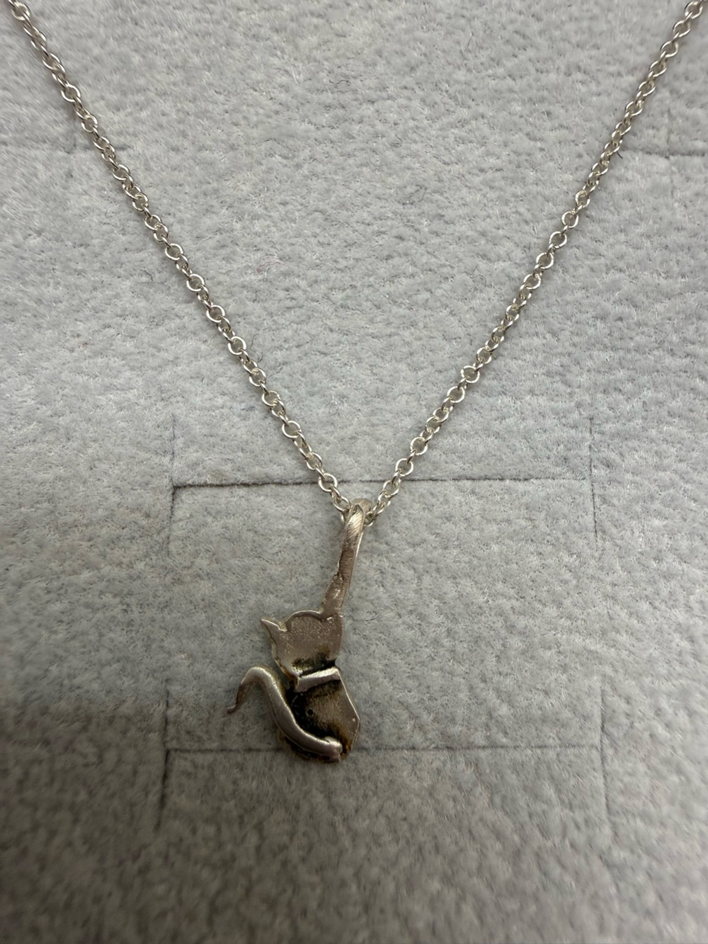 Sterling Silver Cat Pendant Necklace